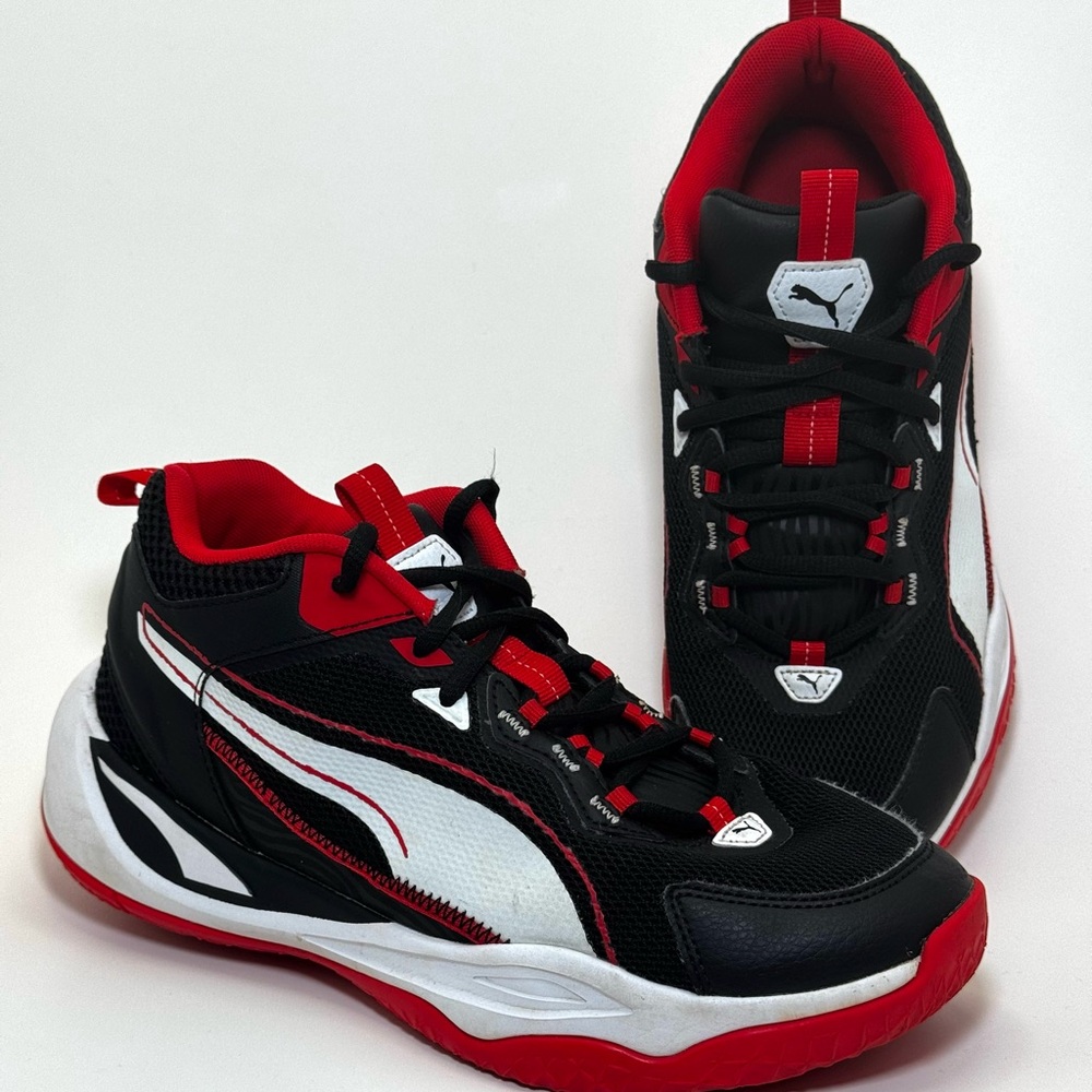 PUMA MEN PLAYMAKER BLACK WHITE RED,' 392330-01-SIZE 7.5US 40EUR 6.5UK 25.5CM